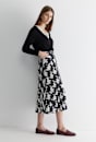 Houndstooth Pleat Skirt