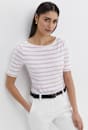 Heidi Boat Neck Half Sleeve Tee