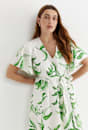 Botanical Silk Blend Midi Dress