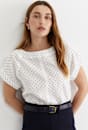 Allegra Spot Linen Top