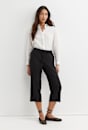 Rosa Bead Trim Crop Linen Pant