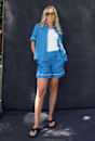 Lulu Blanket Stitch Linen Short
