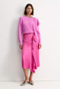 Harlow Sateen Ruffle Midi Skirt