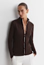 SC Zip Thru Funnel Neck Top