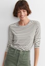 Stripe Lurex Long Sleeve Magic Tee