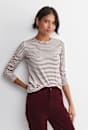 Stripe Lurex Long Sleeve Magic Tee