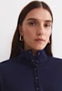 Lucy Snap Funnel Neck Top