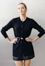 Longline Merino Blend Cable Cardigan