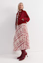 Ruby Check Pleat Maxi Skirt