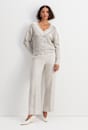 Cotton Crochet V-Neck Knit