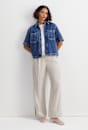 Allegra Crop Denim Shirt
