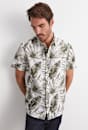 Cecile Palm Print Short Sleeve Shirt