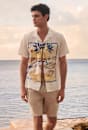 Miles Linen Blend Print Shirt