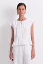 Ariana Pintuck Linen Blouse