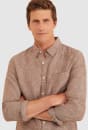 Yarn Dyed Linen Long Sleeve Shirt