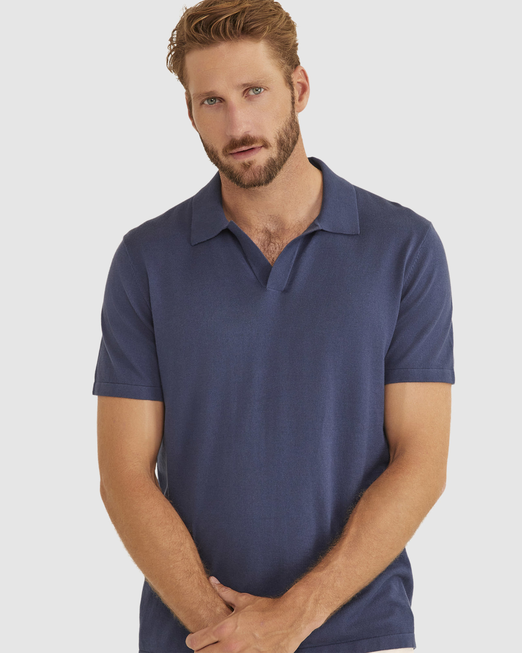 Cotton Linen Knit Polo Sportscraft