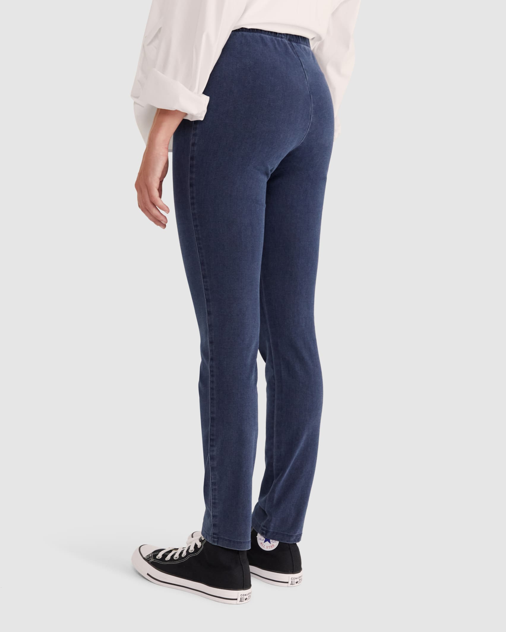 Felicity Denim Pull On Pant in MID WASH