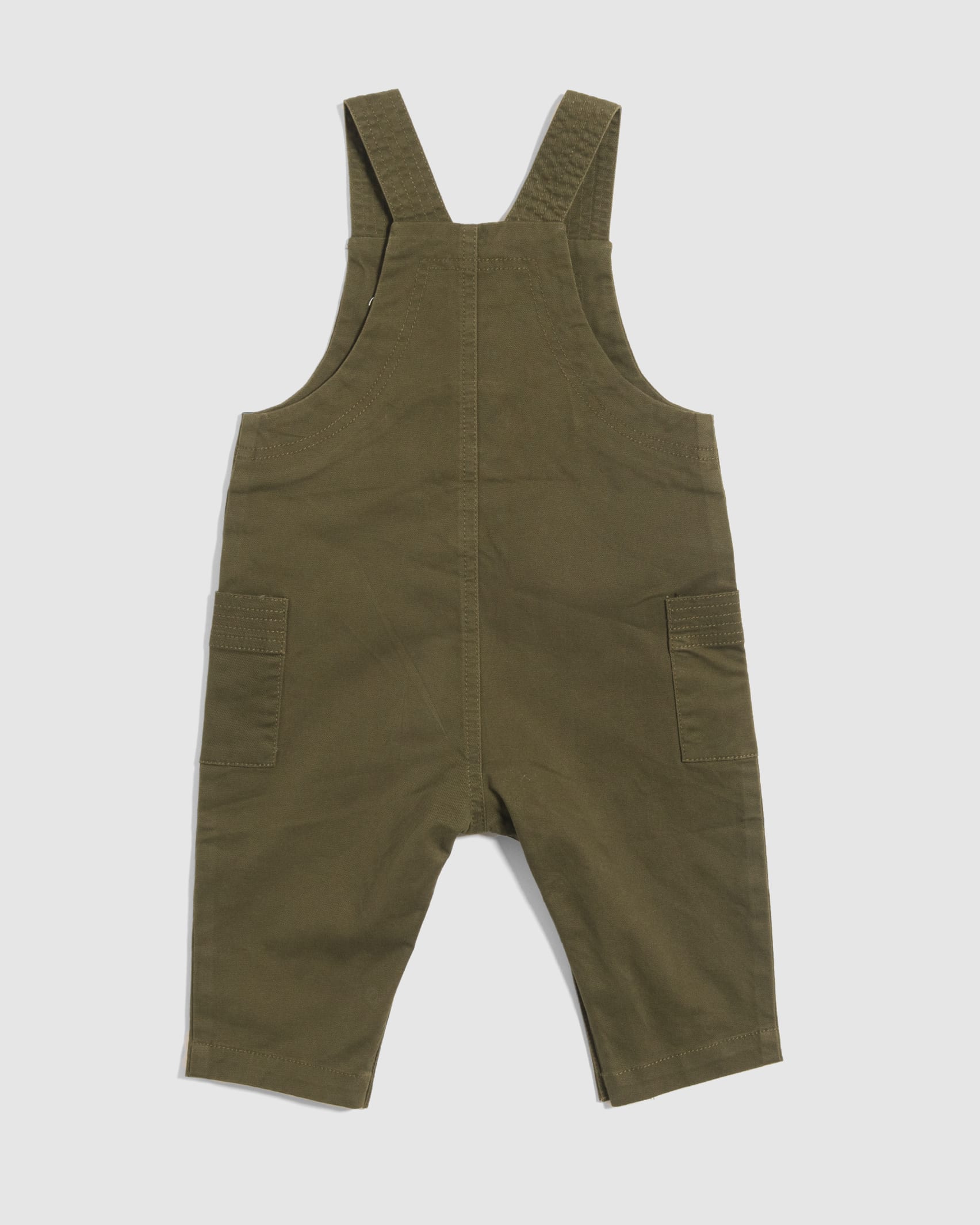 Dylan Stretch Baby Dungaree in OLIVE