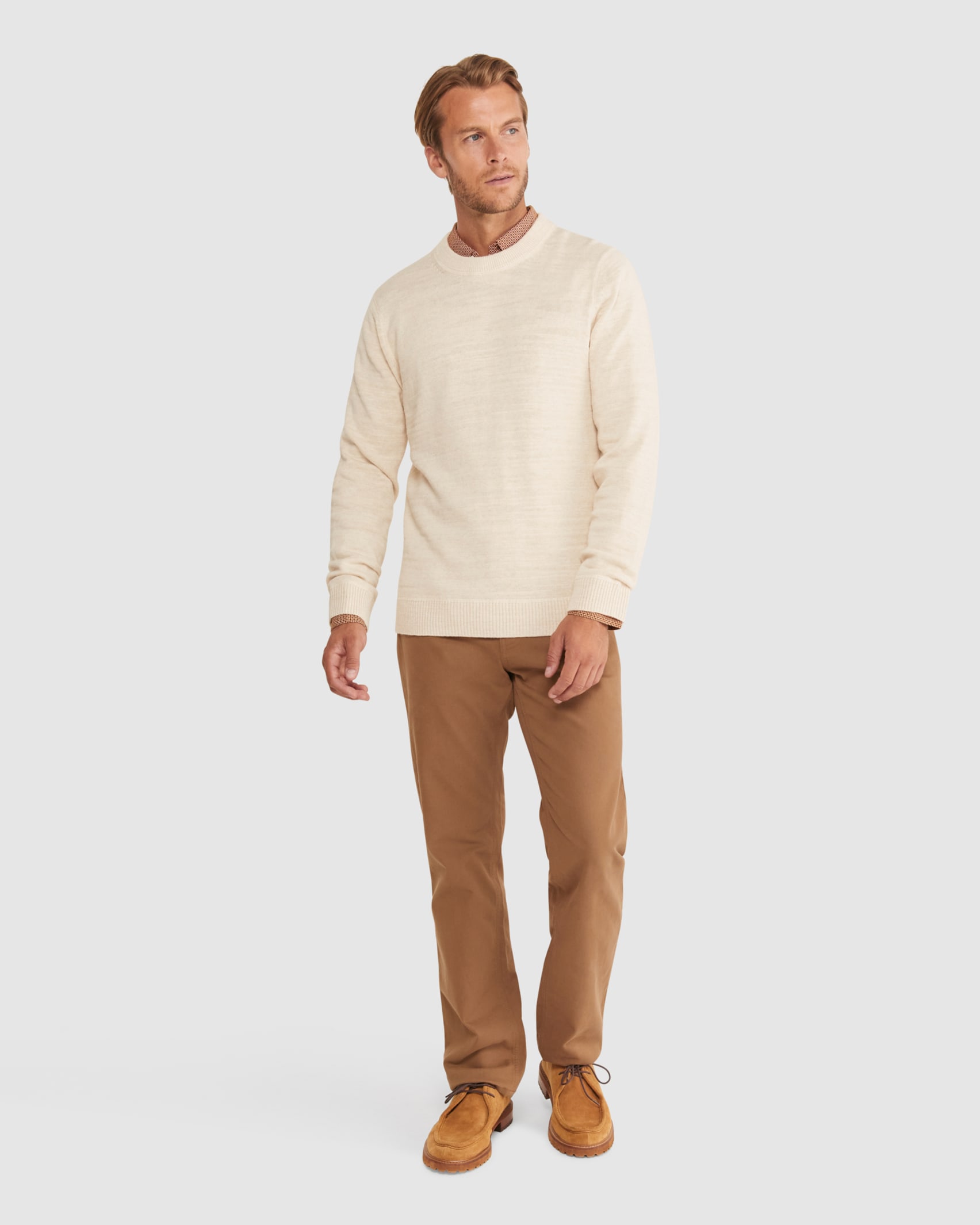 Oliver Crew Neck Knit in OFF WHITE
