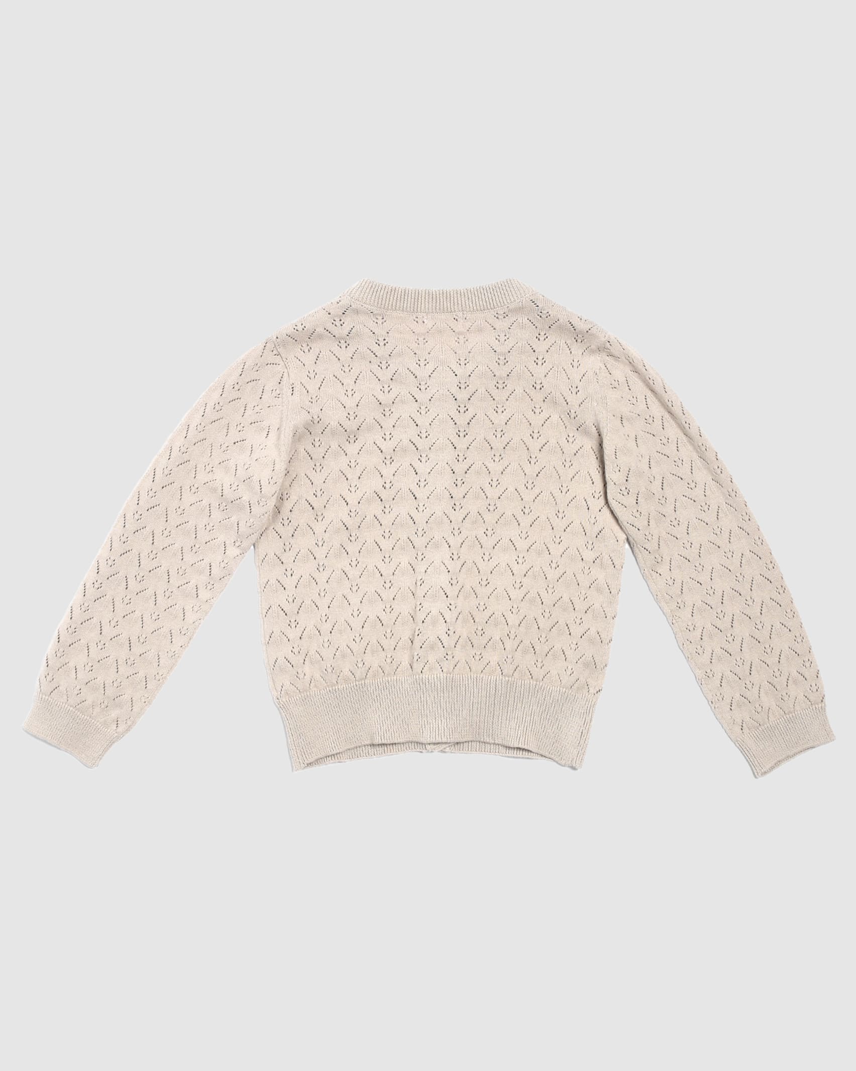 Prue Pointelle Knit Cardi in TAUPE