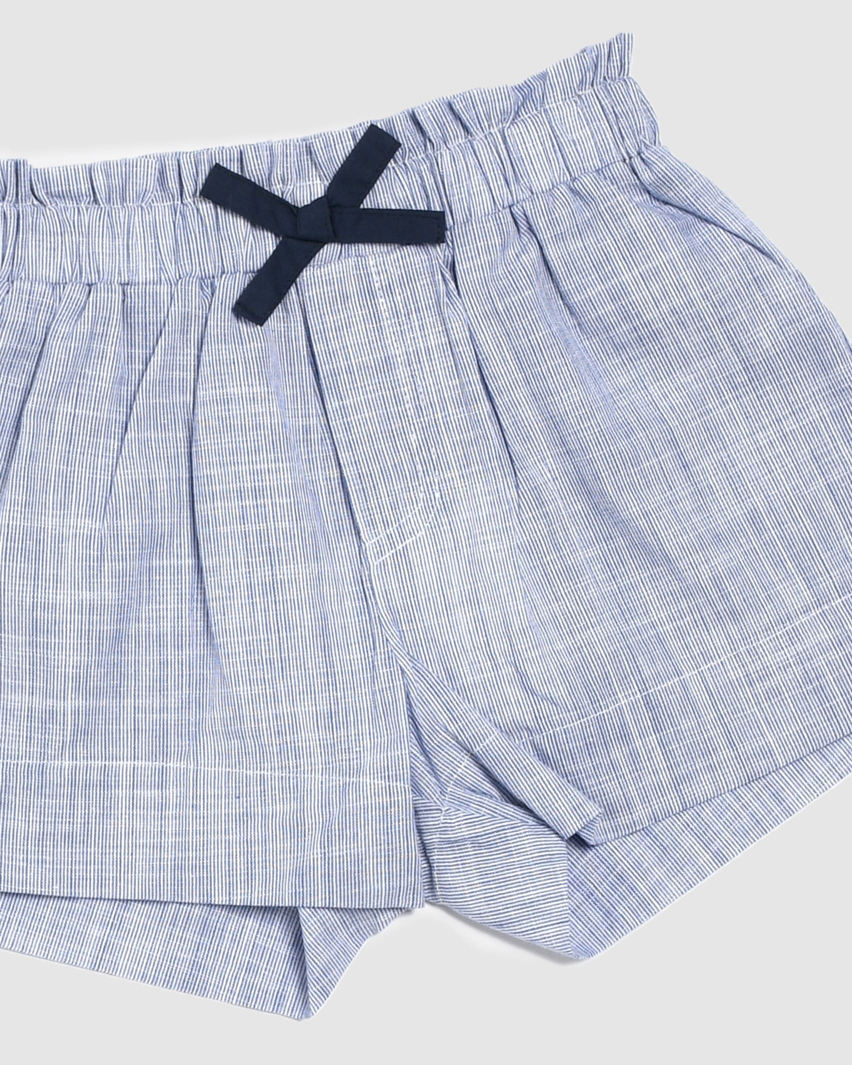 Mila Cotton Stripe Short in ANTIQUE BLUE