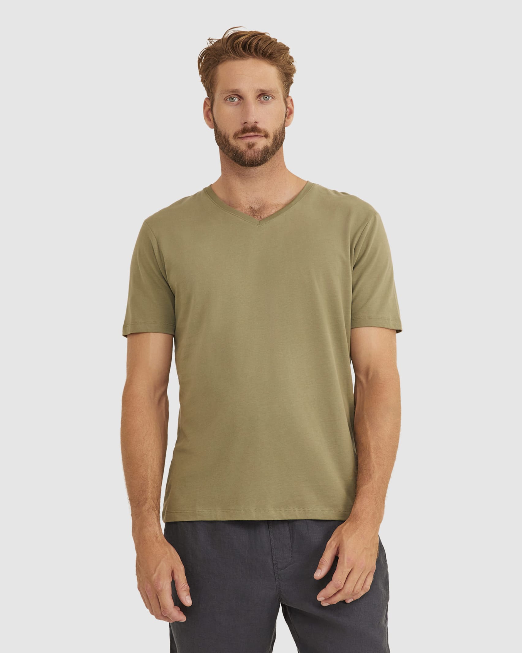 Supersoft V Neck in OLIVE