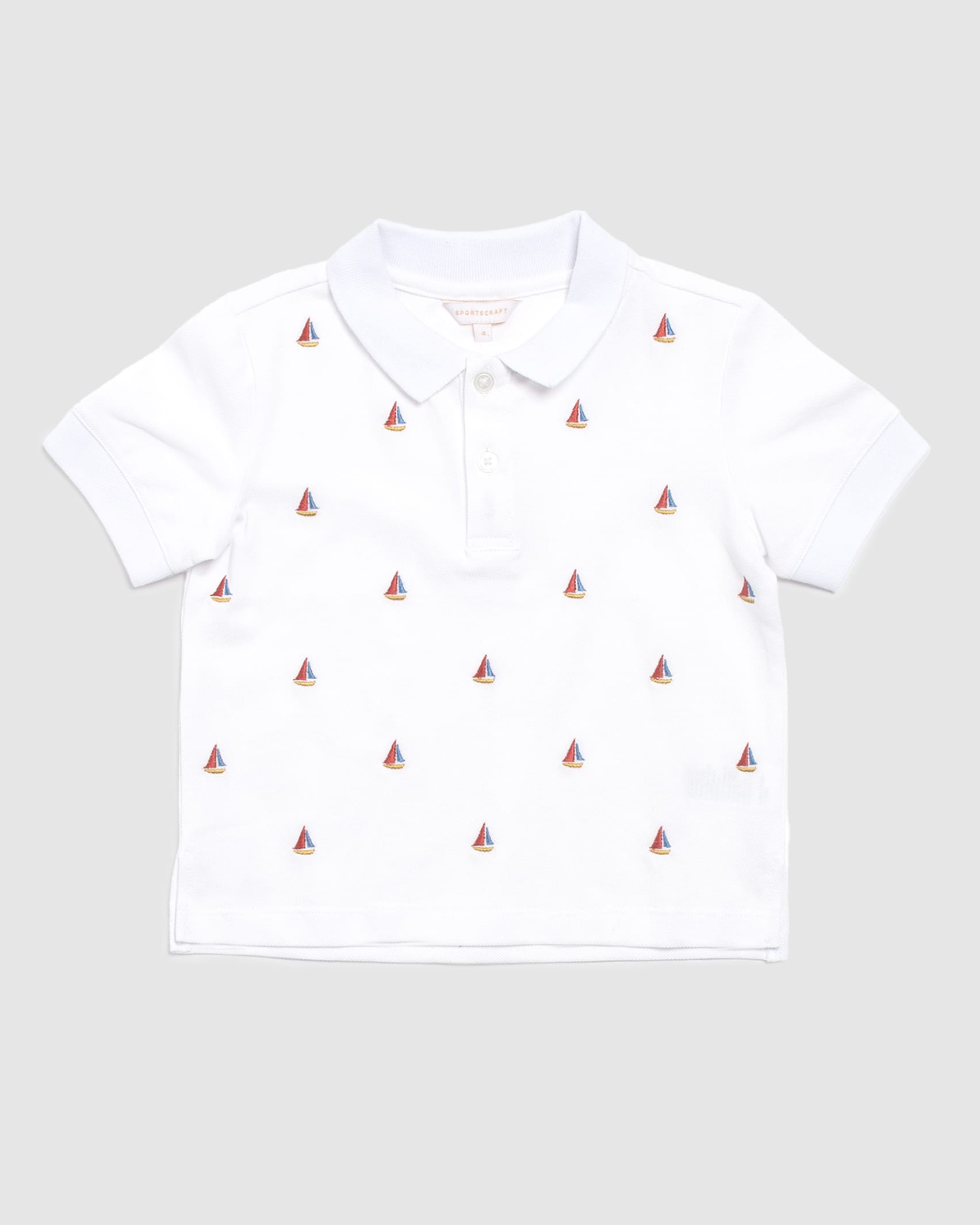 Pete Embroidered Polo in WHITE