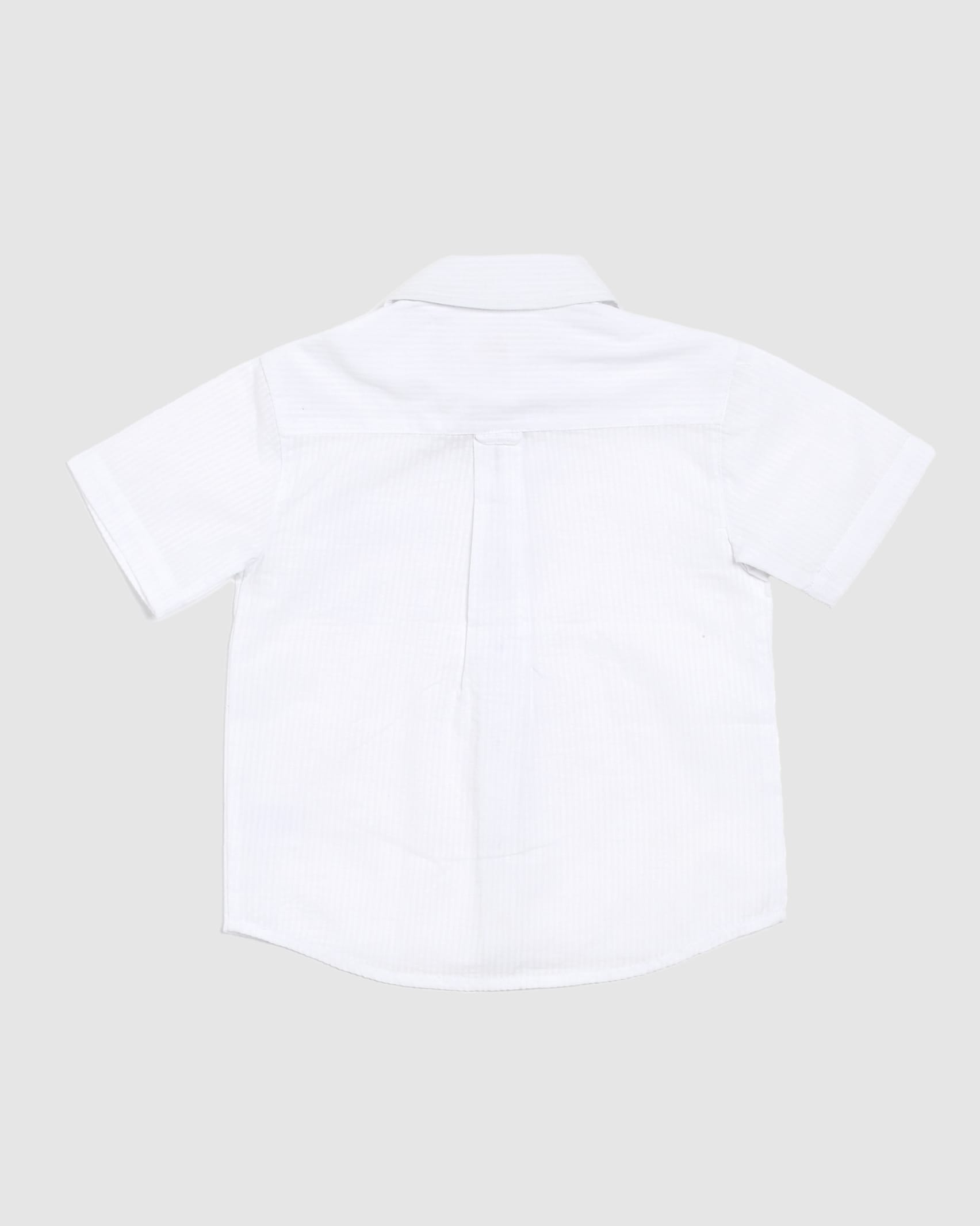 Gav Seersucker Short Sleeve Shirt in WHITE