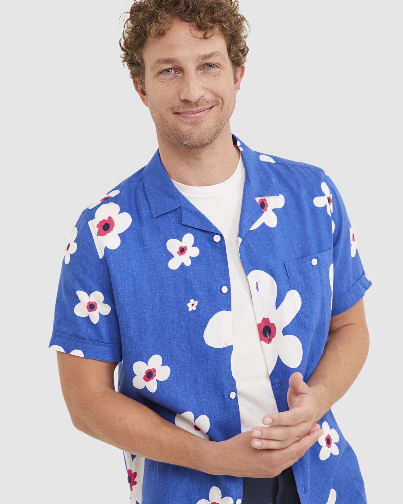 Ollis Short Sleeve Shirt in DELFT BLUE