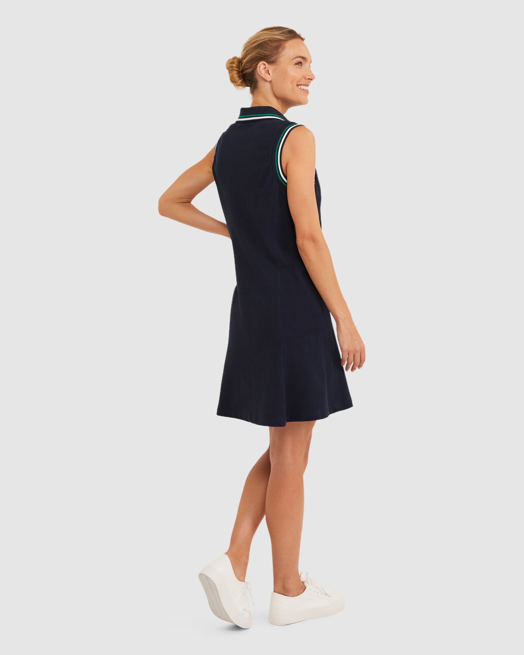 Pippa Pique Dress in NAVY