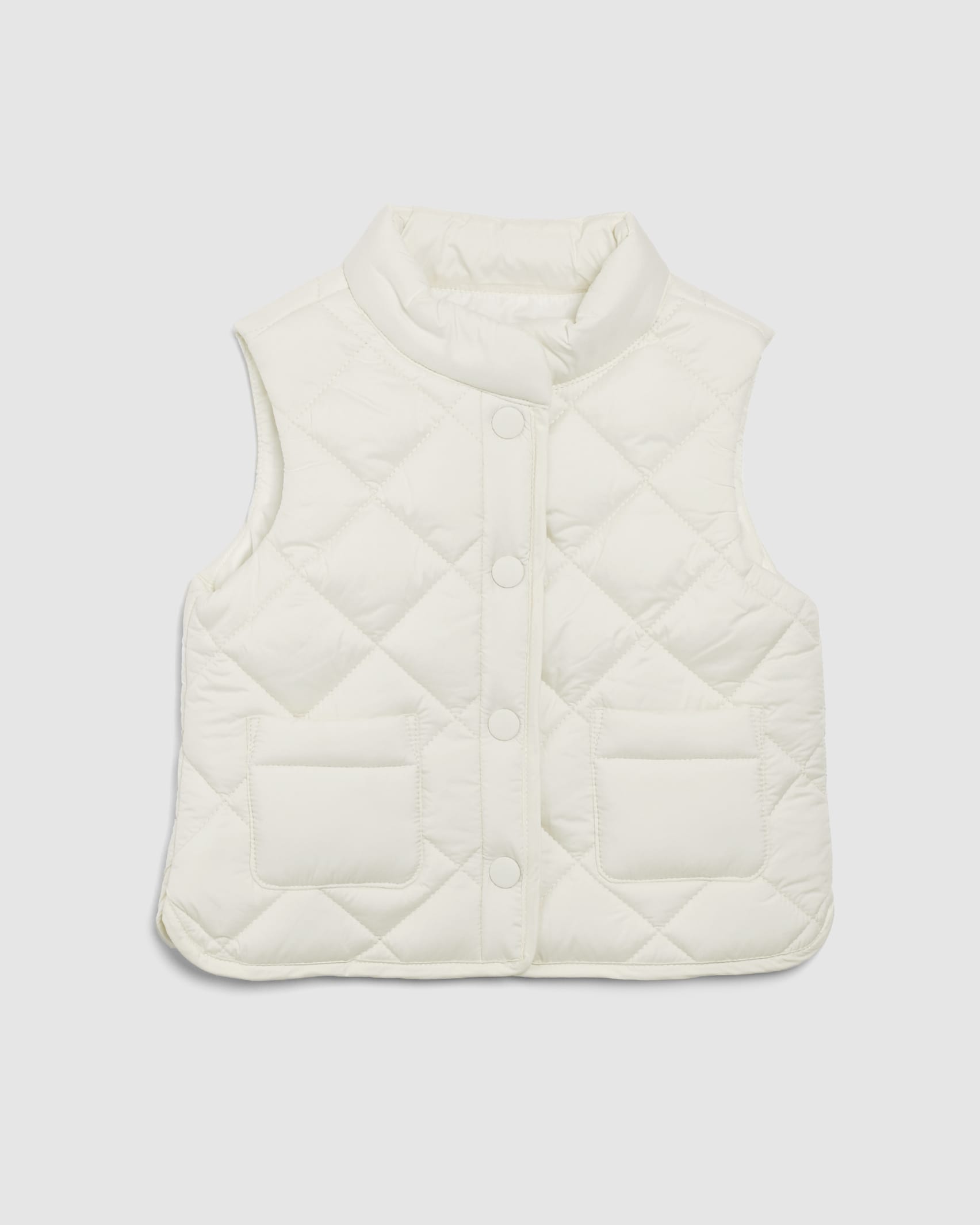 Quinn Quilted Puffer Vest in IVORY