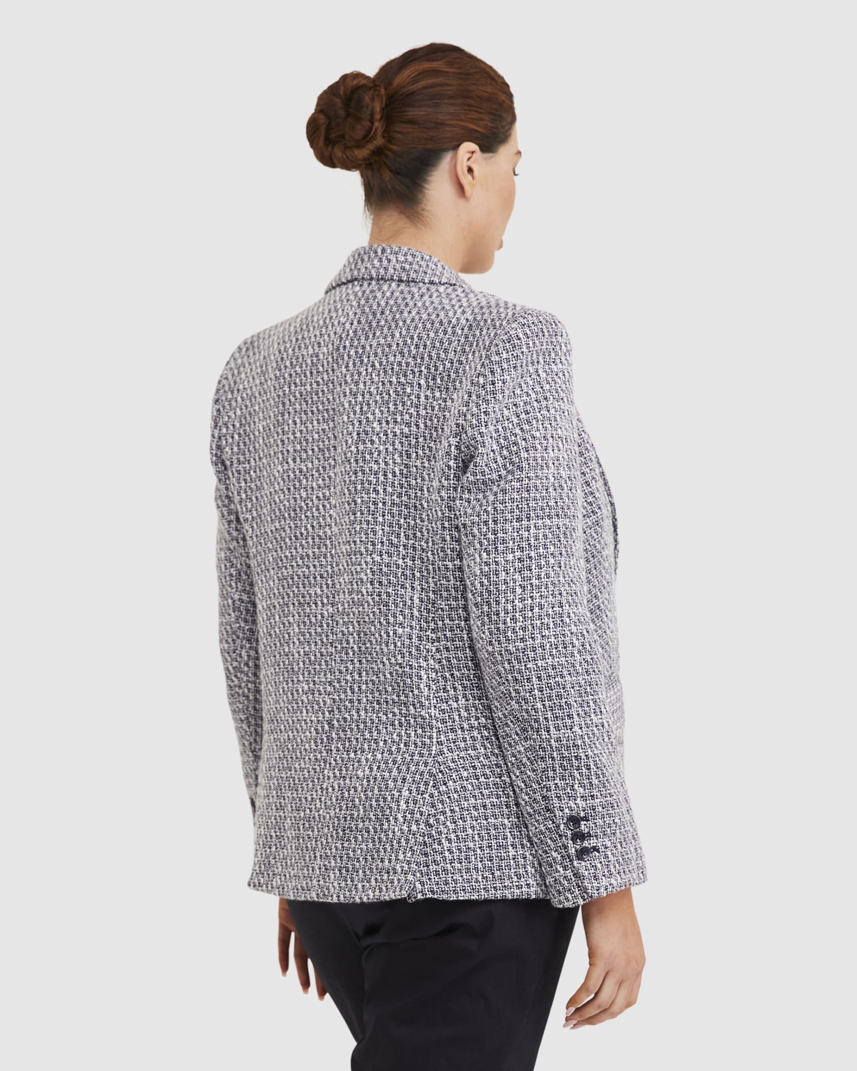 Stefania Textured Blazer in NAVY