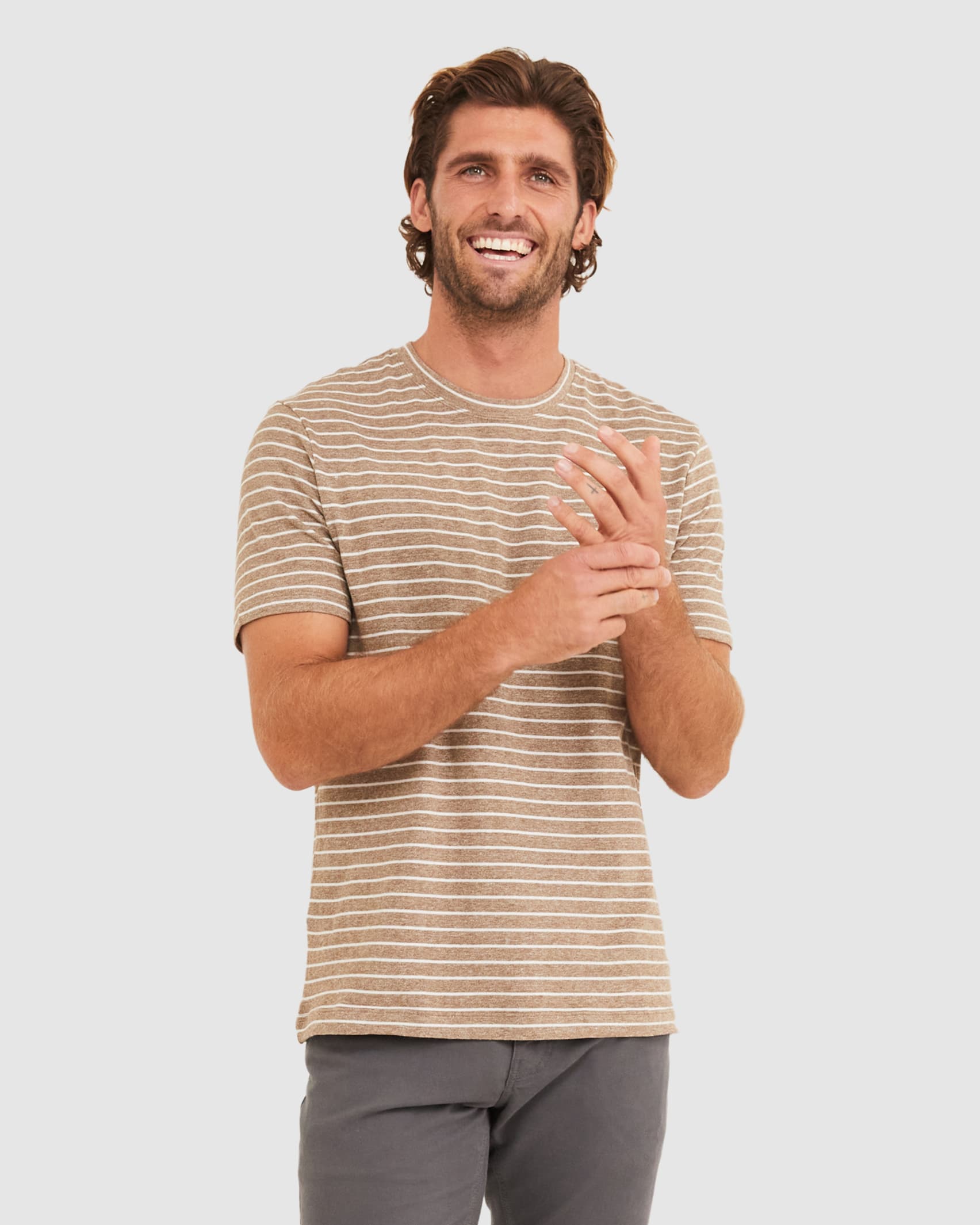 Stripe Melange Tee in MALT