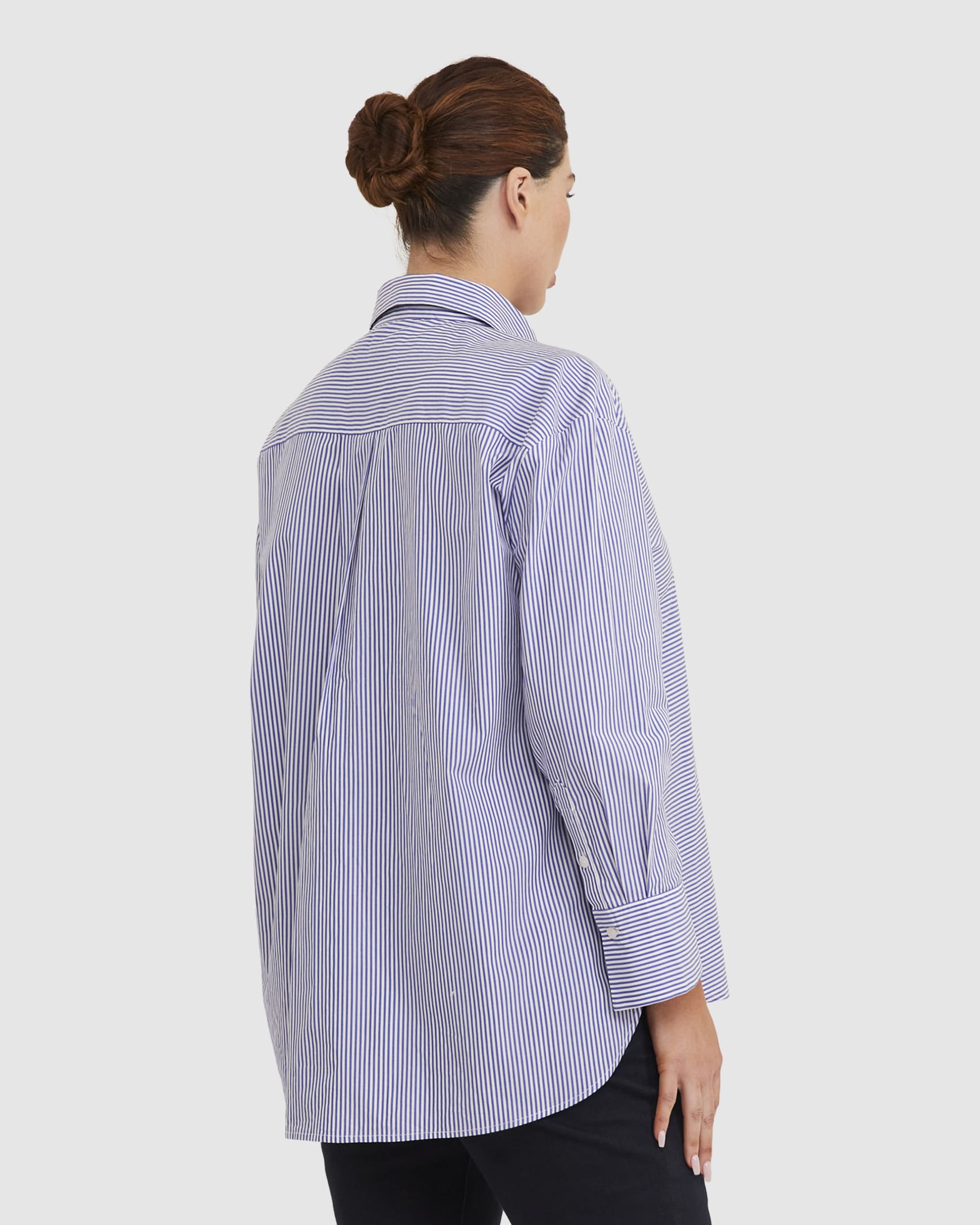 Bailey Stripe Shirt in IVORY/BLUE