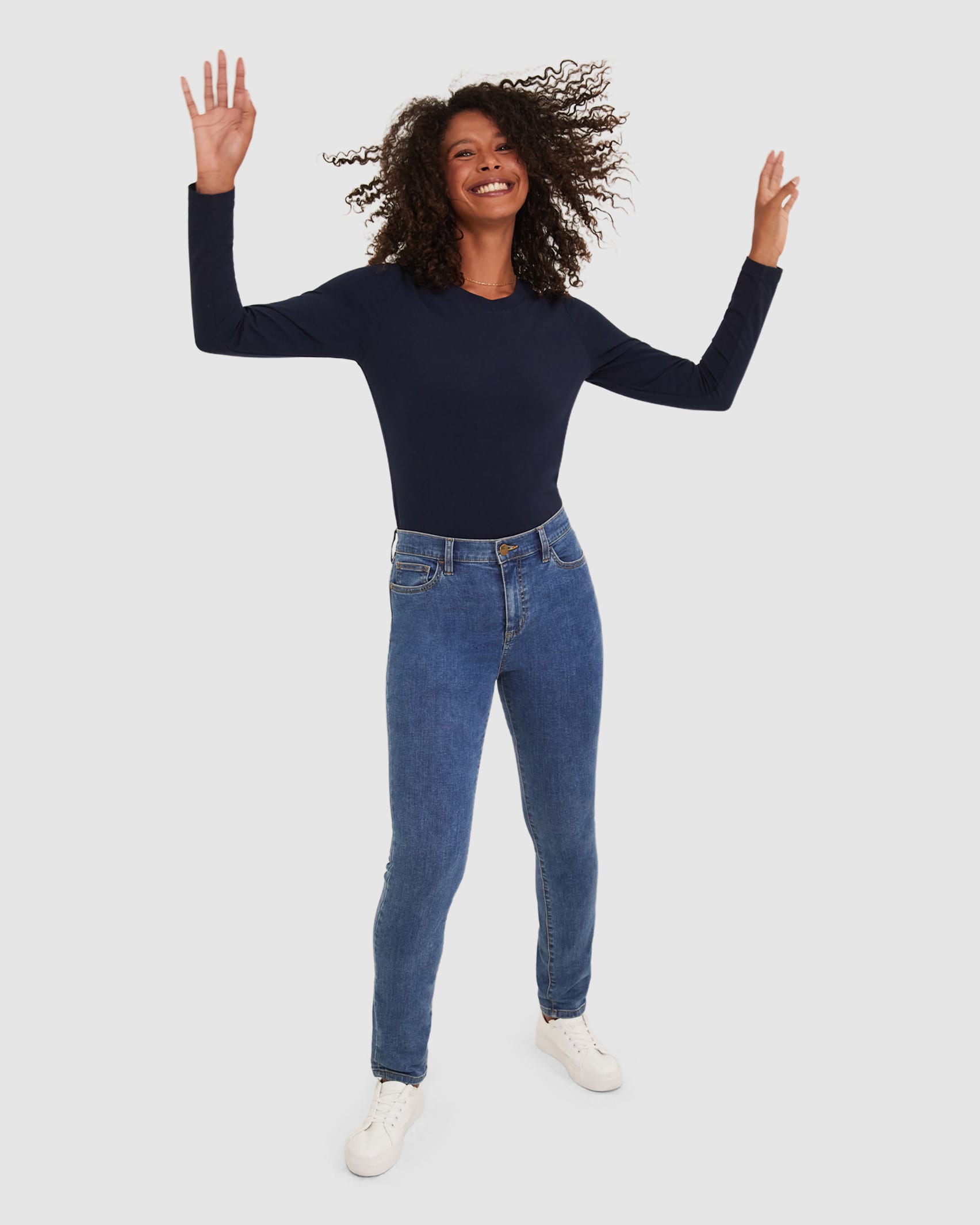 Jackie High Waist Skinny Jean in WASHED DENIM