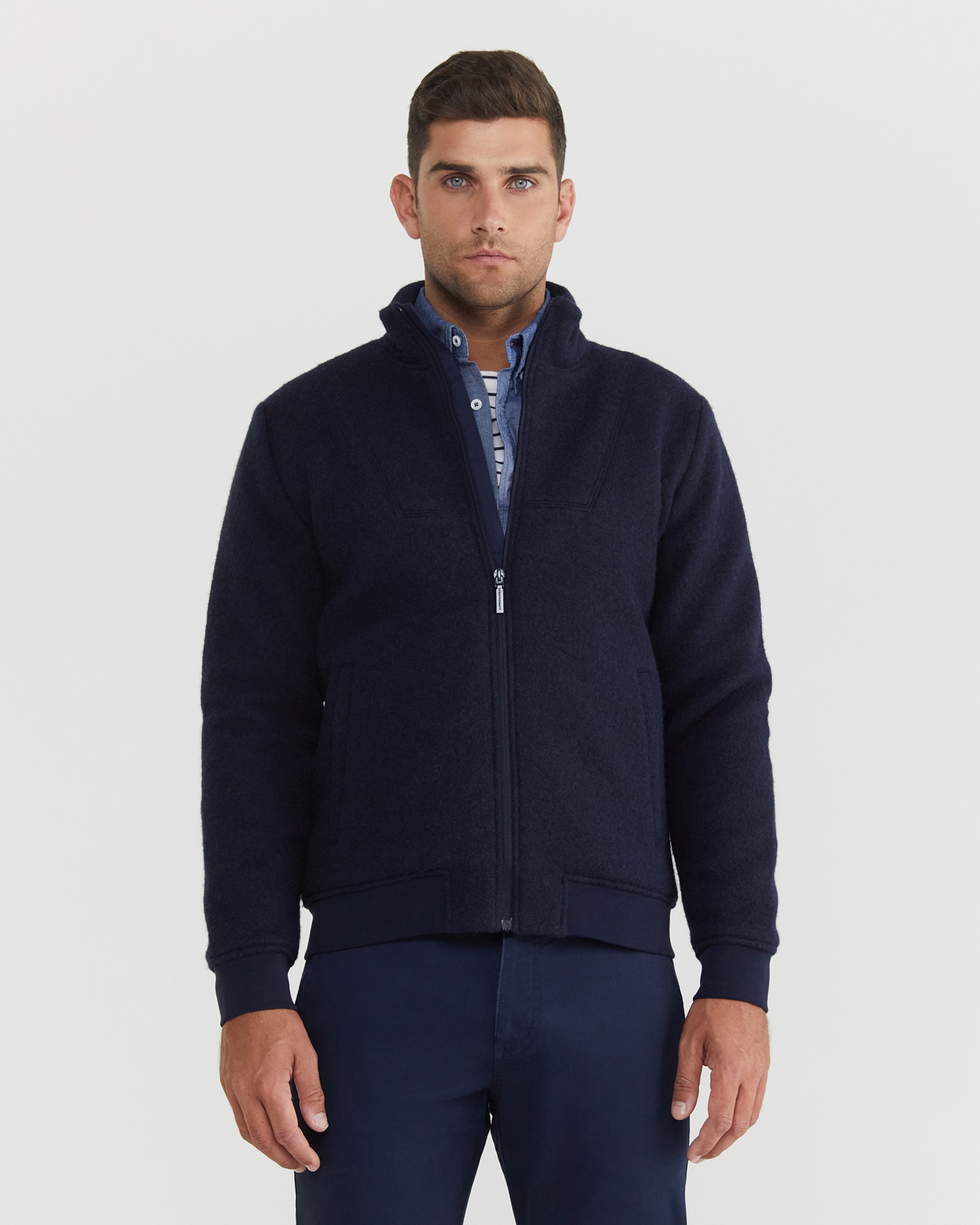 Safford Fleece Jacket in NAVY