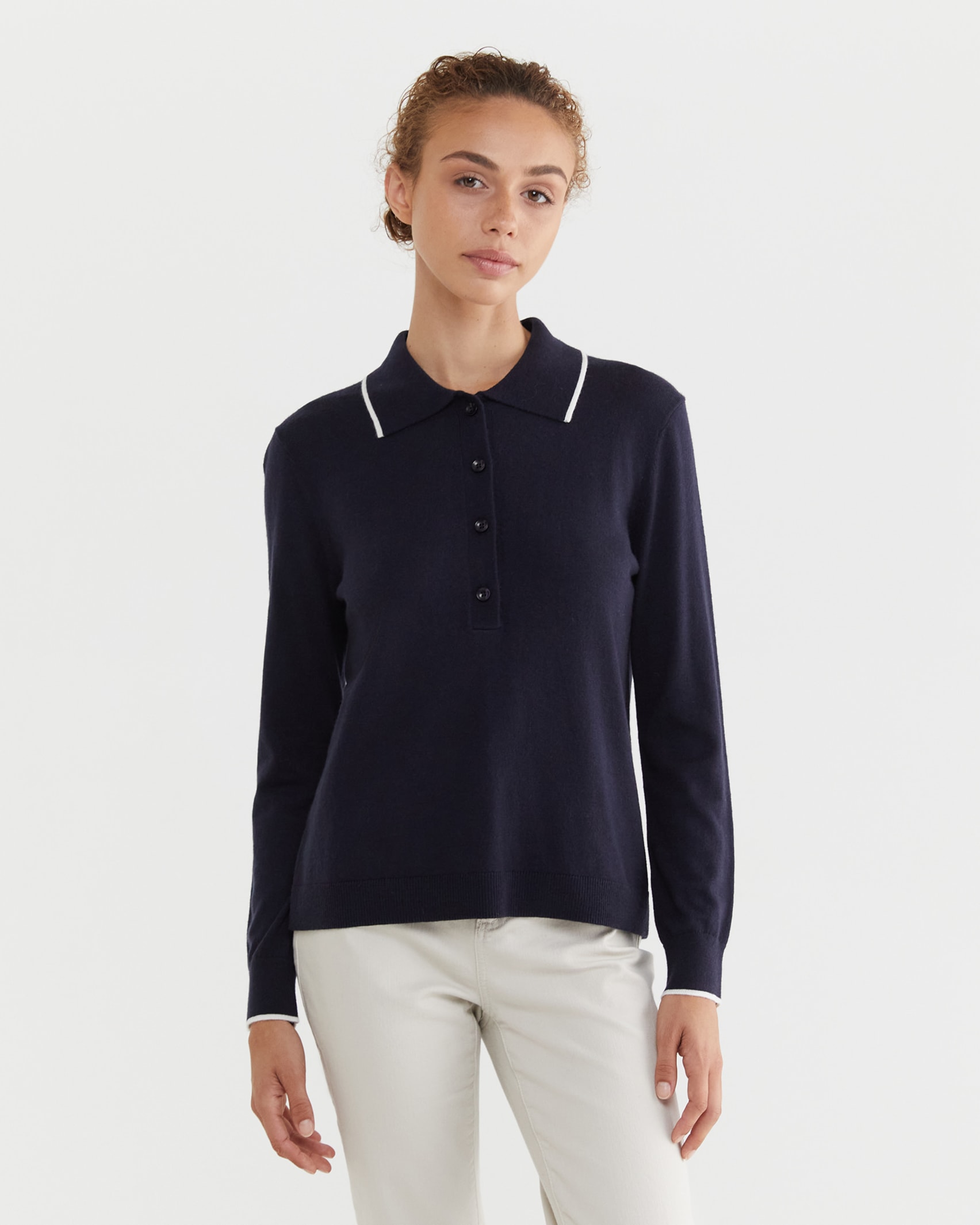 Laurina Knit Polo in NAVY