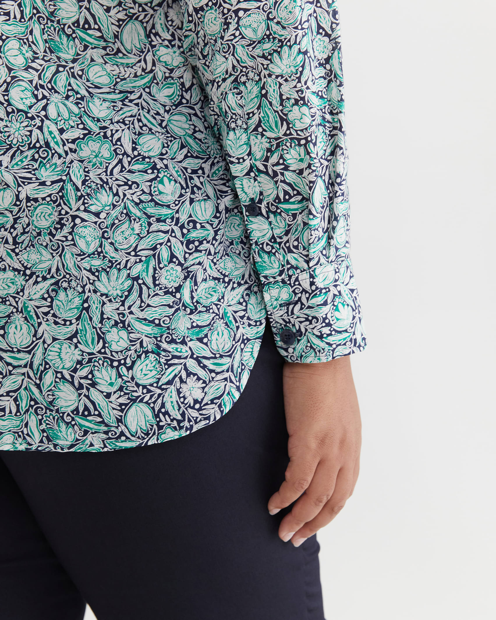 Malin Cotton Silk Shirt in GREEN MULTI
