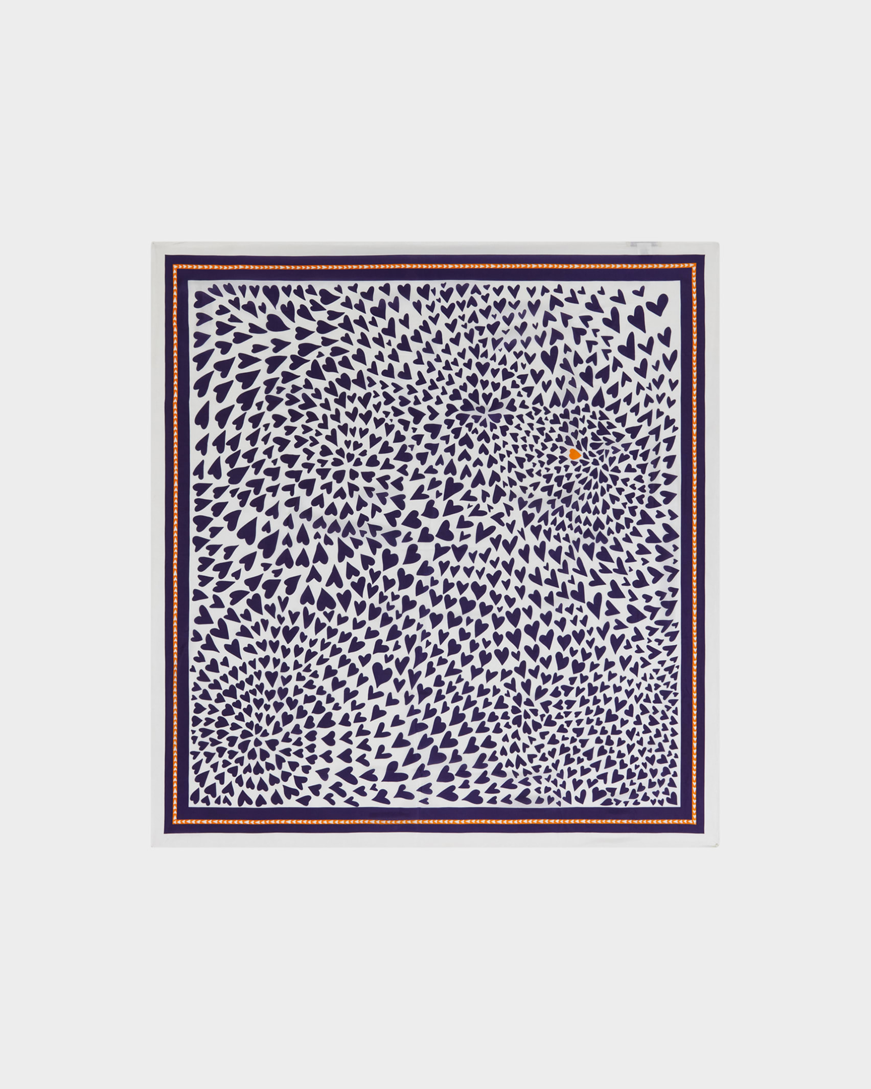Heart Silk Scarf in NAVY MULTI