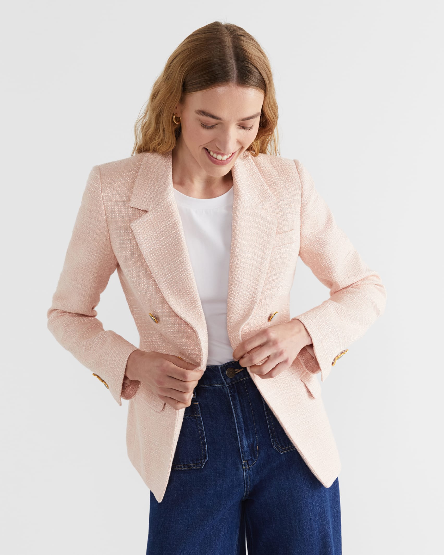 Michelle Textured Blazer in PINK MULTI