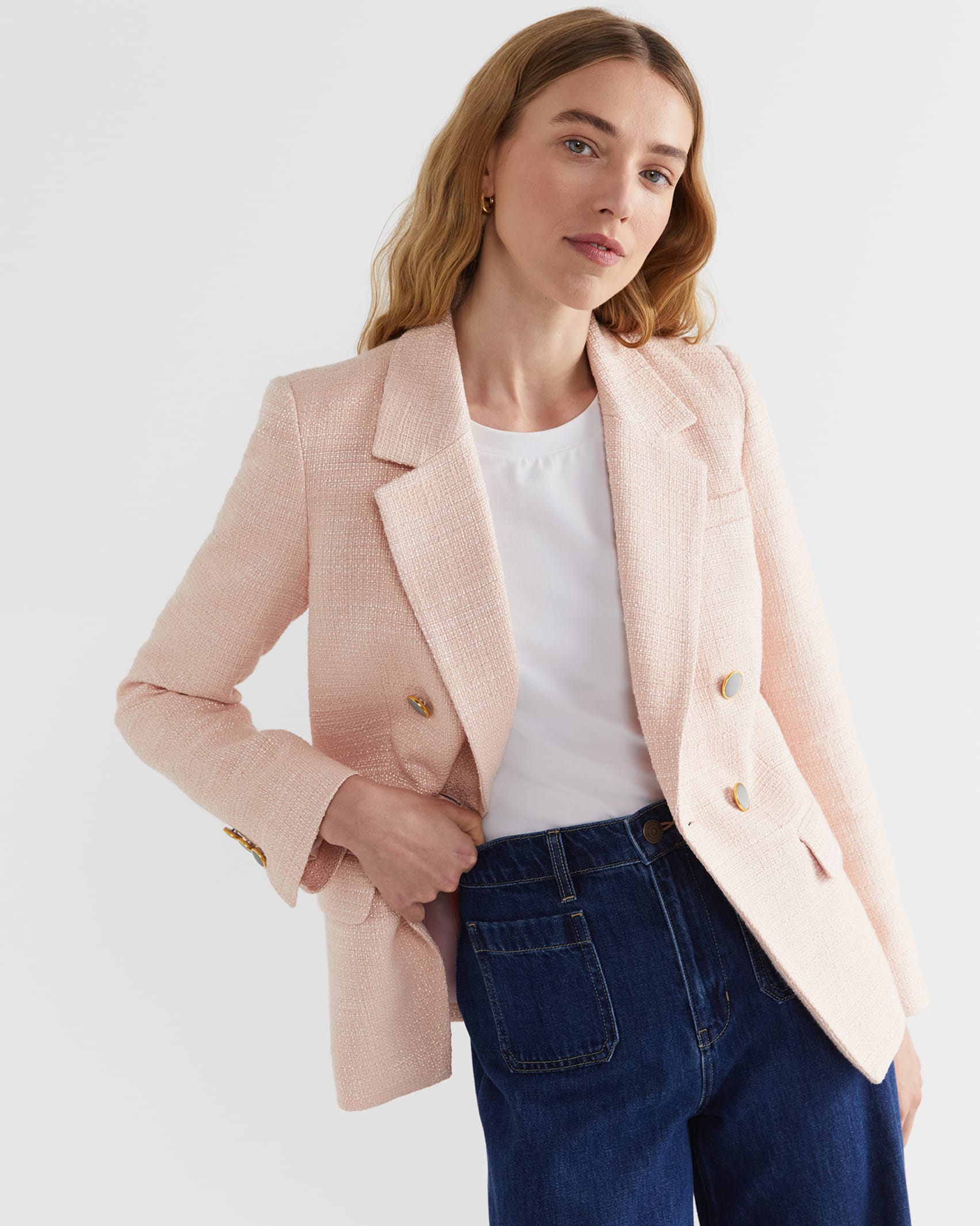 Michelle Textured Blazer in PINK MULTI