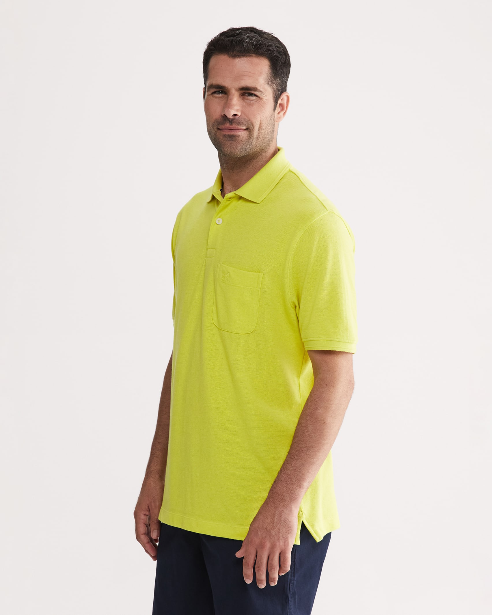 Pique Polo Melange in LEMON