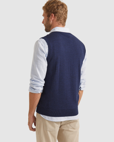 Merino Vest in NAVY
