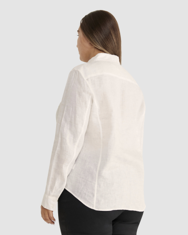 Daisy Linen Shirt in WHITE