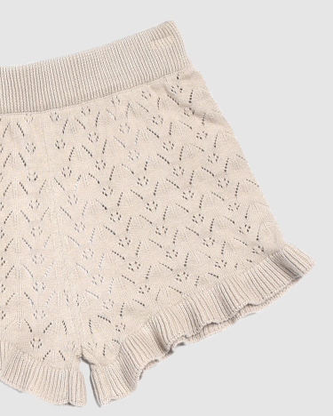 Prue Pointelle Knit Short in TAUPE