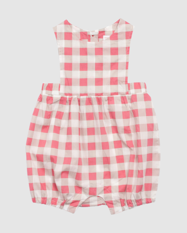 Cora Check Cotton Baby Romper in MULTI CHECK