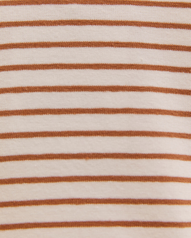 Logo Stripe Baby Bodysuit in IVORY/TOFFEE