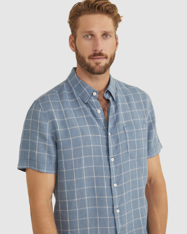 Pari Short Sleeve Shirt in BLUE STEEL