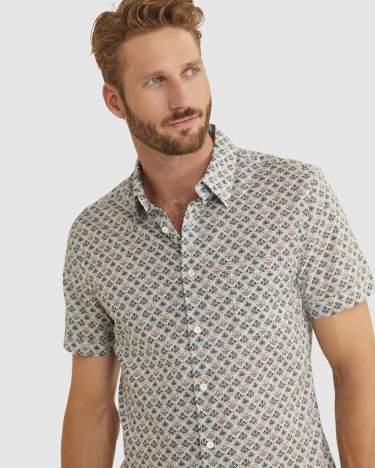 Jax Liberty Short Sleeve Shirt in BLUE MULTI