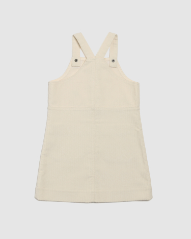 Coco Cord Pinafore Dress in IVORY